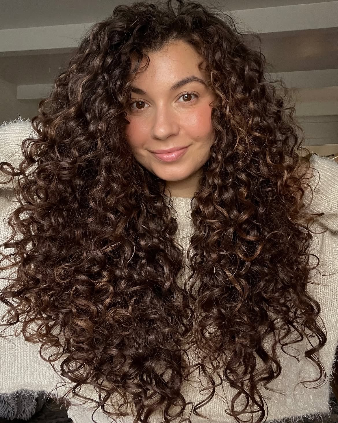 Voluminous Long Curly Layers In Espresso Brown