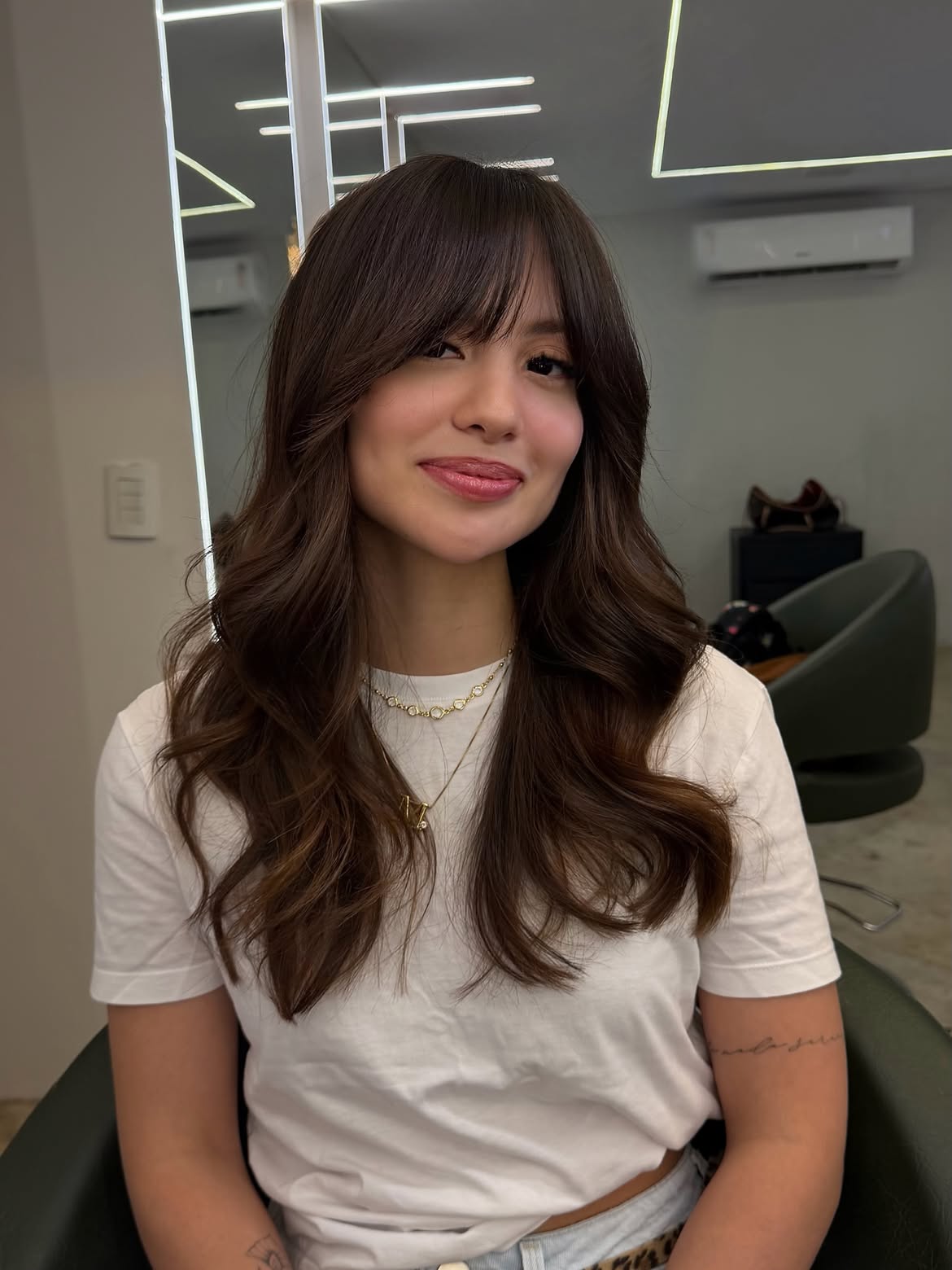 Voluminous Long Layers With Soft Curtain Bangs