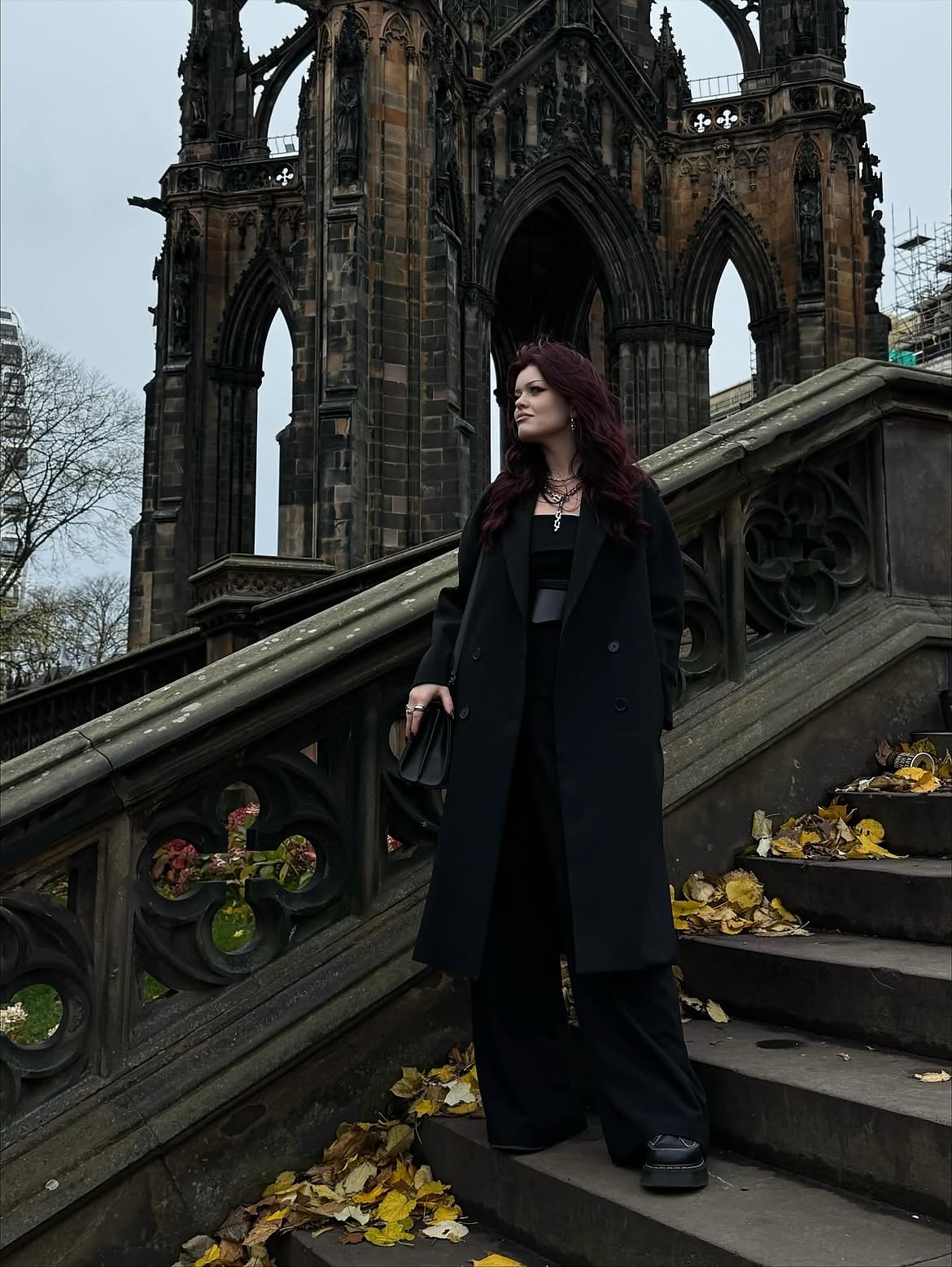 All Black Wide Leg Trouser and Blazer Look