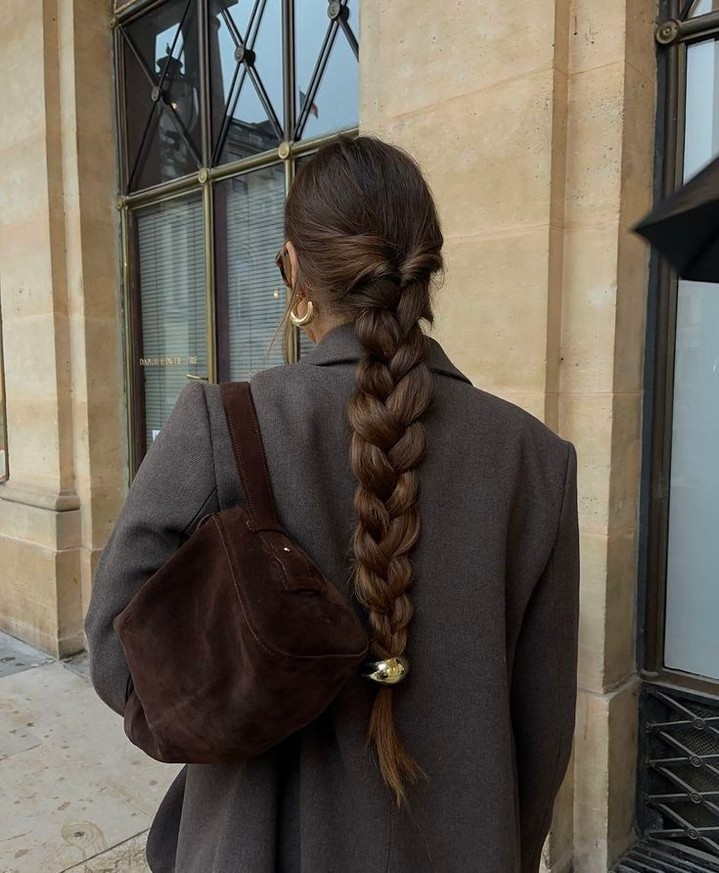 Chic Braided Ponytail With Gold Hair Cuff