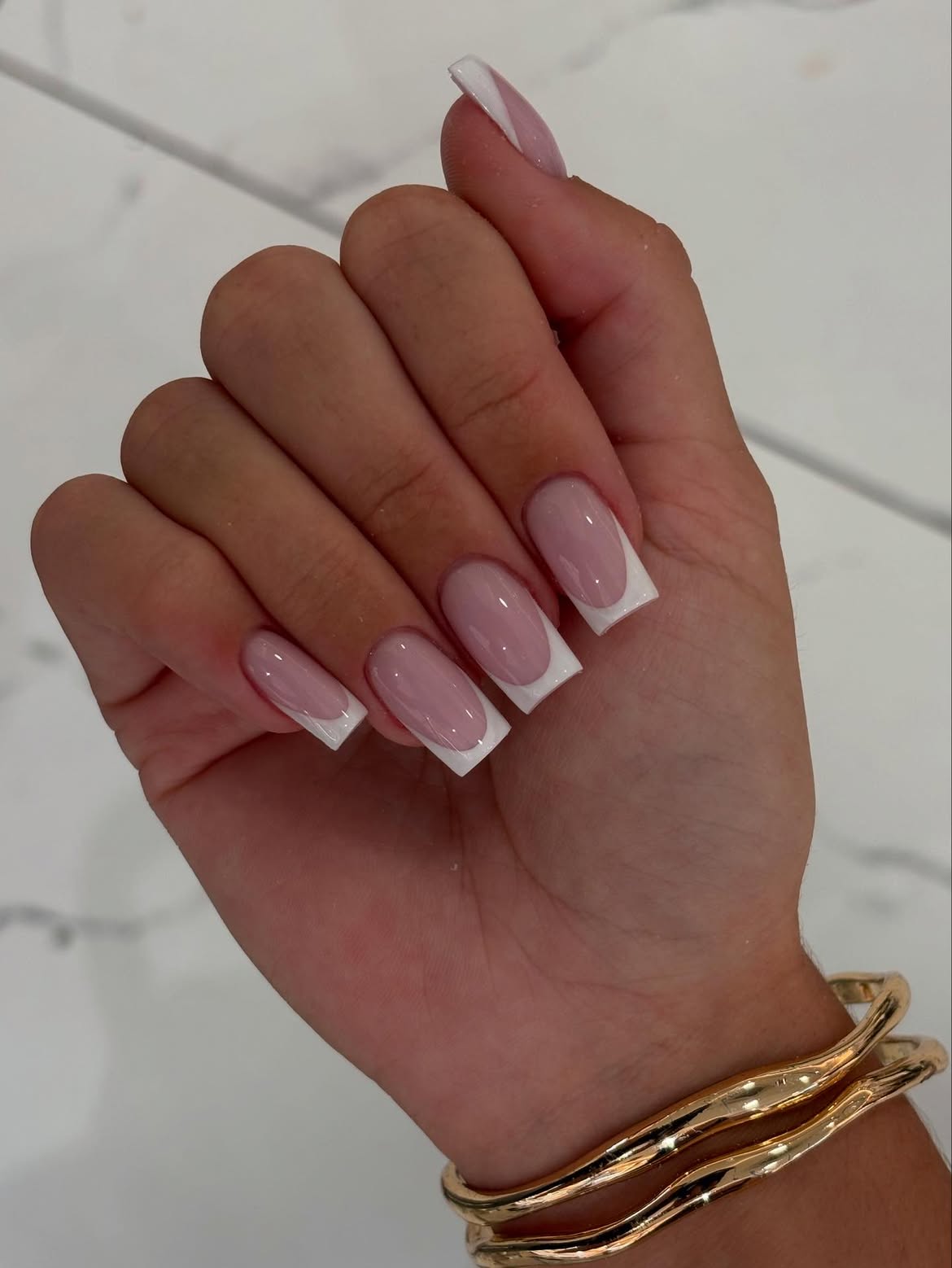 Chic Milky Pink Classic French Tips
