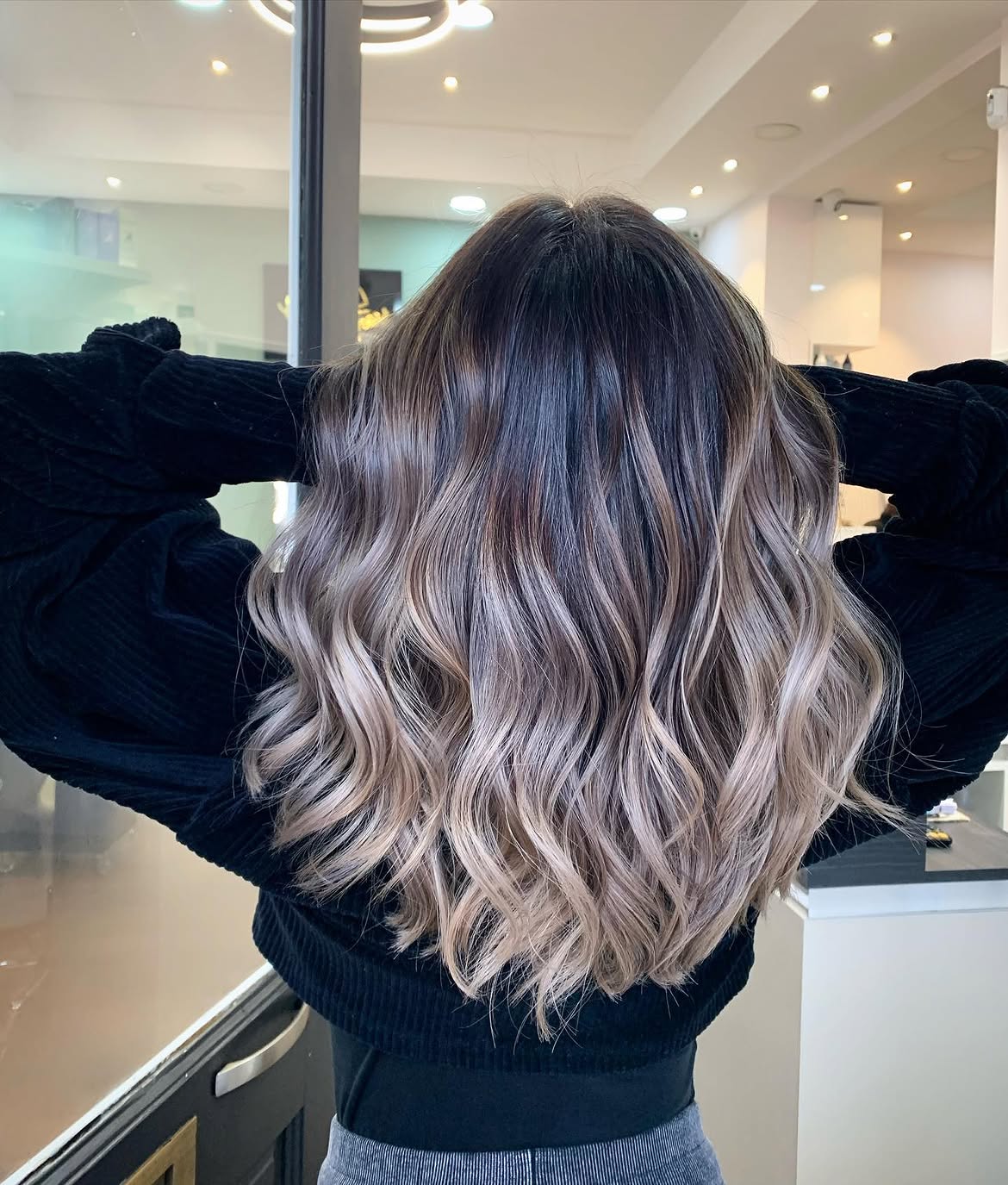 Cool Ash Blonde Ombre On Dark Hair