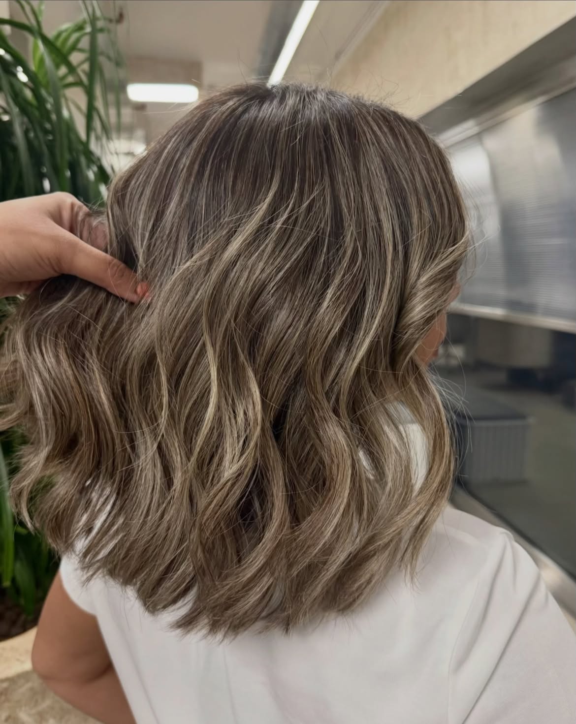 Cool Toned Ash Brown Lived In Balayage Lob