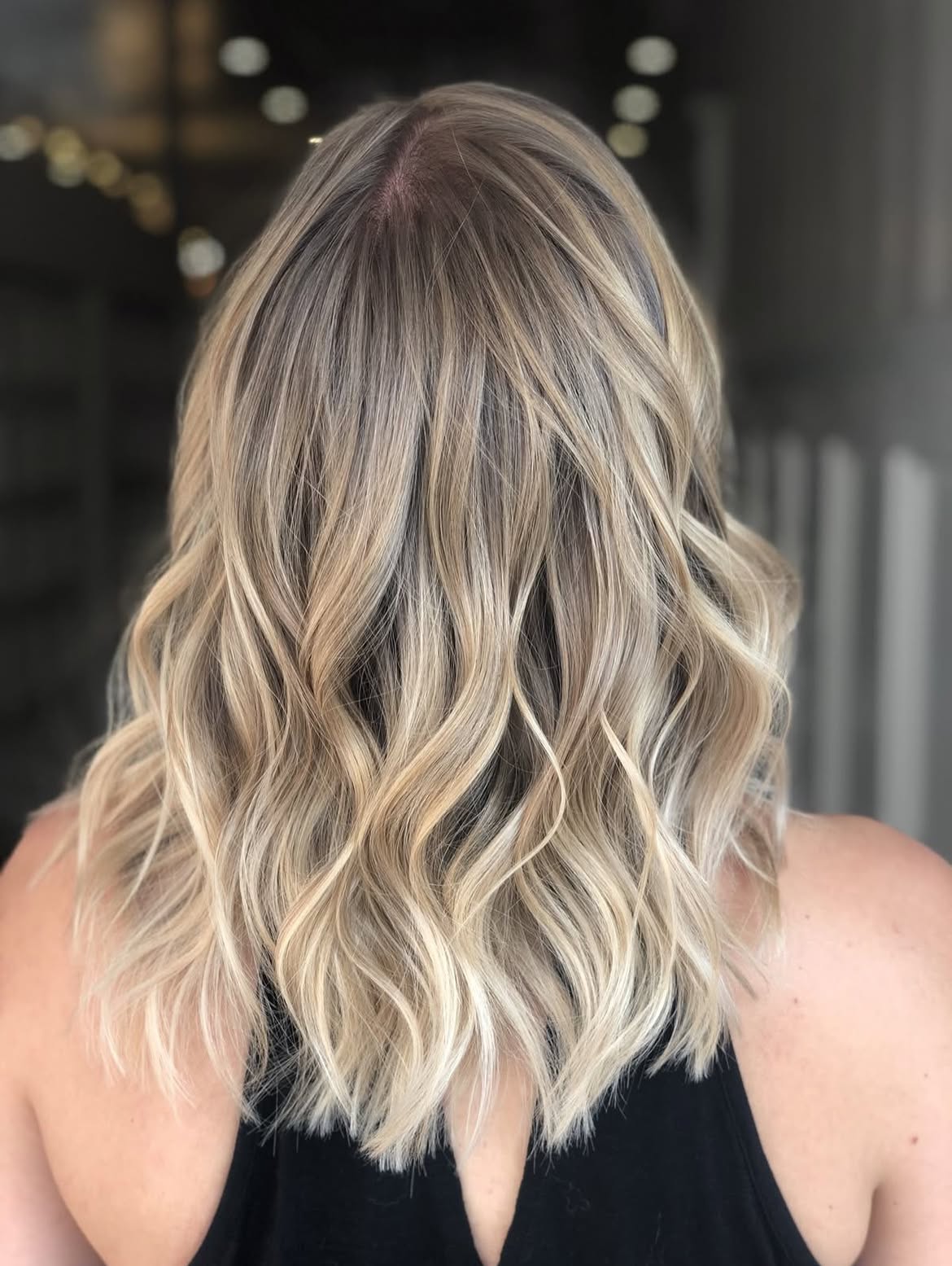 Cool Toned Blonde Ombre With Soft Beach Waves