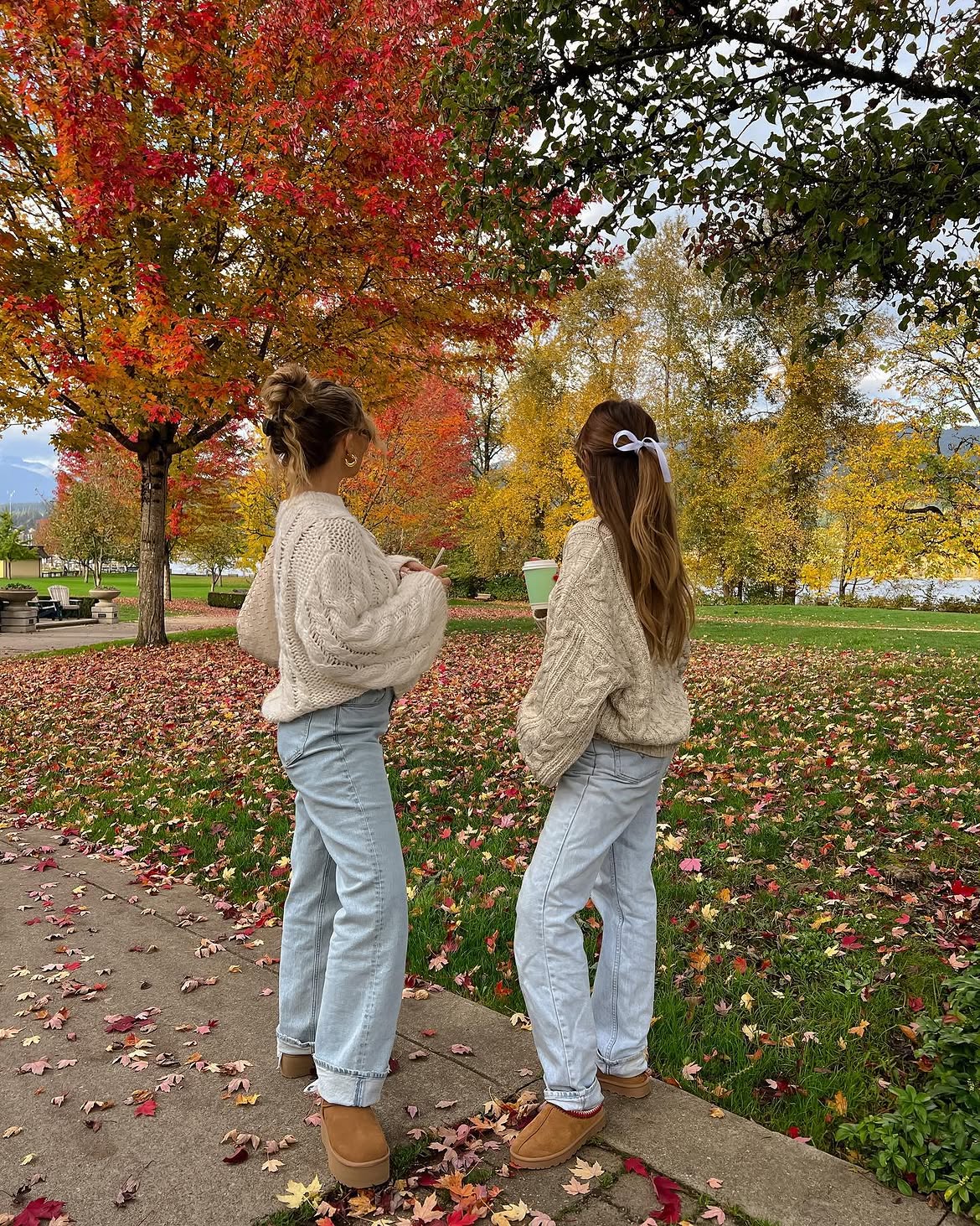 Cozy Cable Knit Sweater With Light Wash Jeans