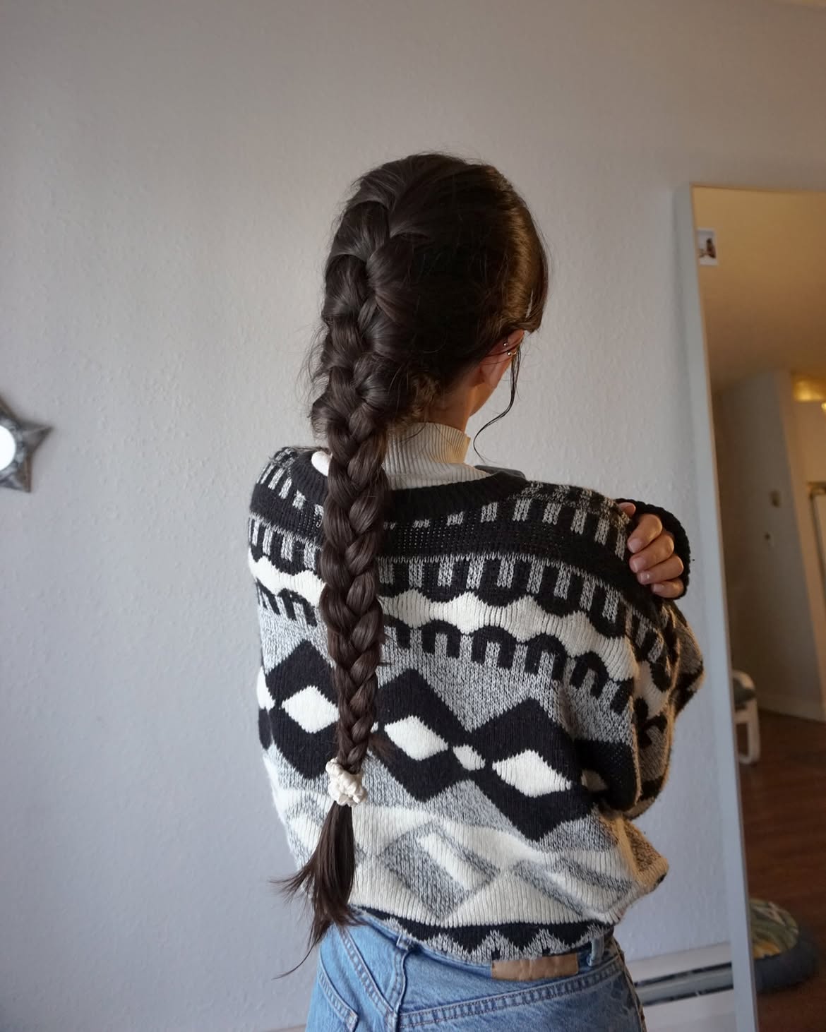 Cozy Chunky French Braid With Loose Tendrils