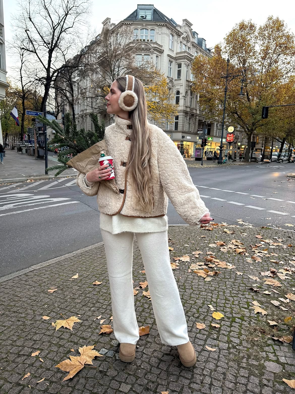 Cozy Cream Knit Set With Teddy Jacket
