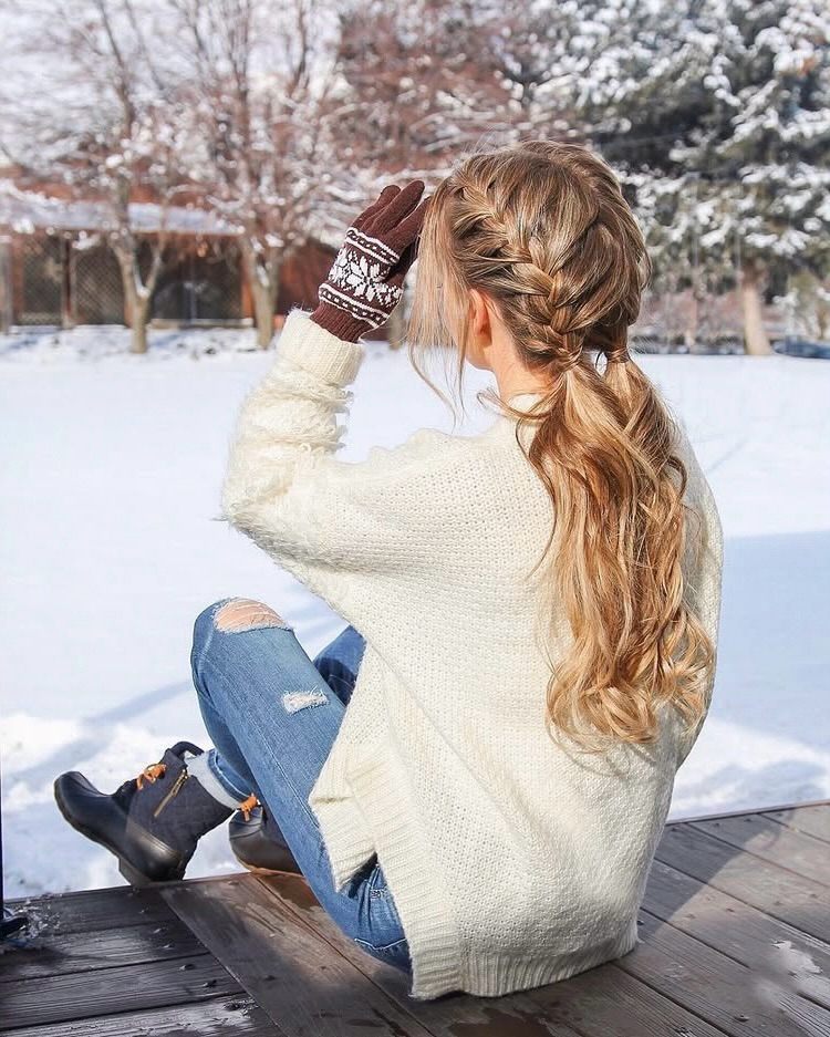 Cozy Double French Braids With Low Ponytails