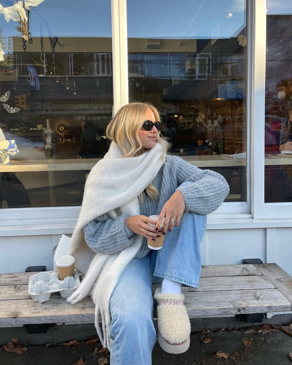 Cozy Knit Set With Fluffy Slippers
