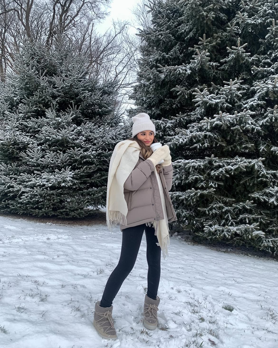 Cozy Puffer And Leggings Winter Walk Look