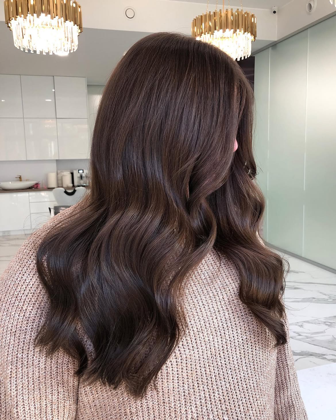 Deep Espresso Waves With Subtle Red Undertones