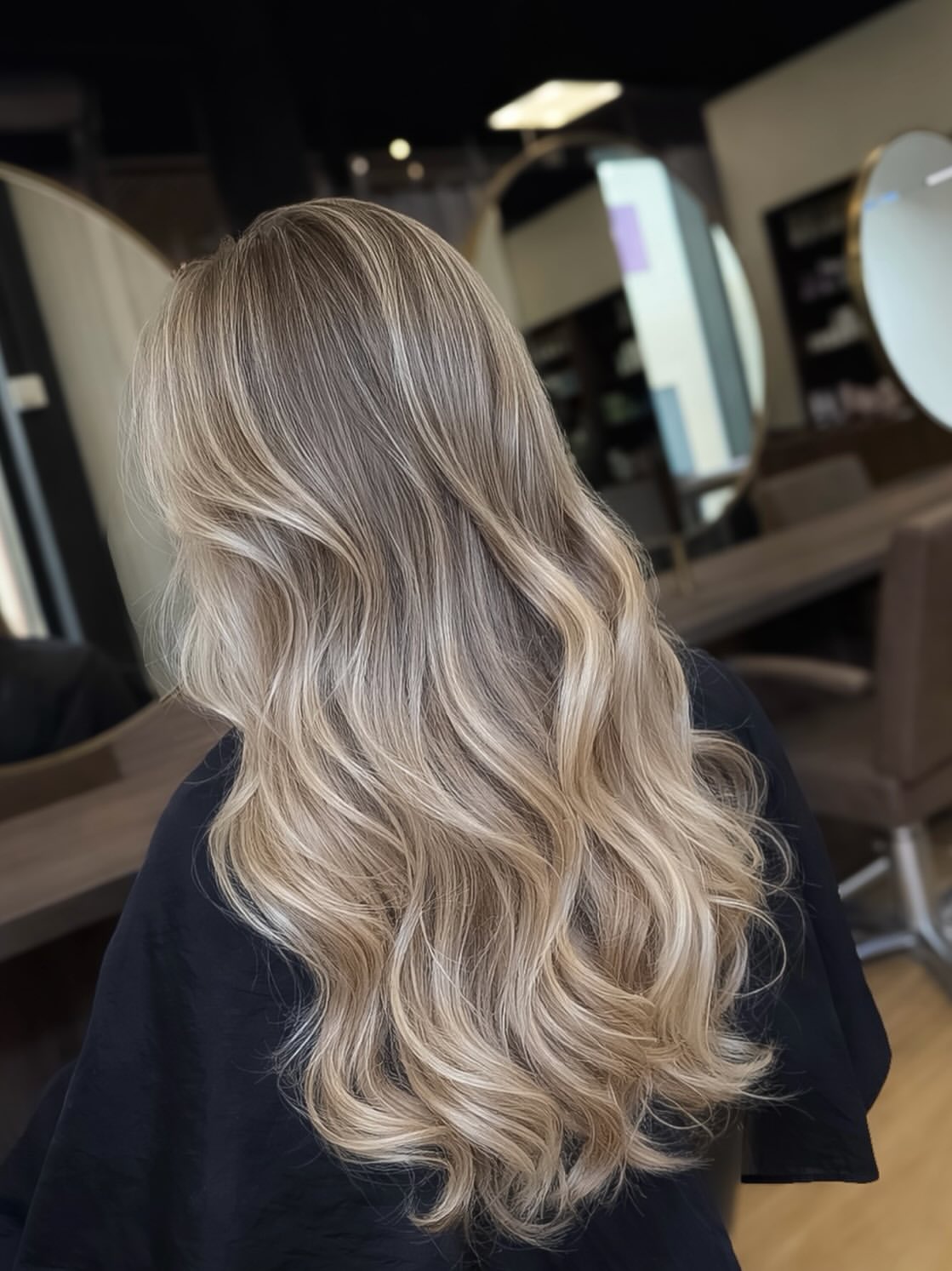 Dimensional Ash Blonde Balayage With Beachy Waves
