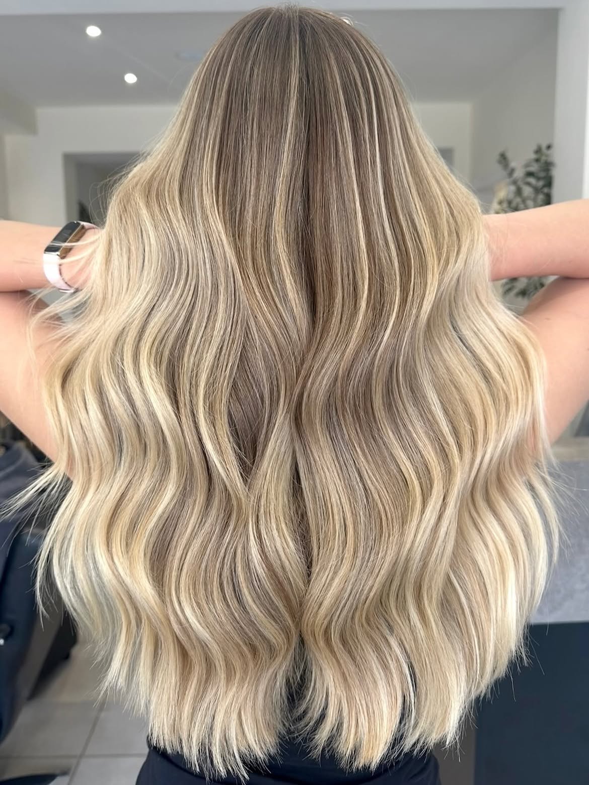 Dimensional Ash Blonde Balayage With Loose Waves