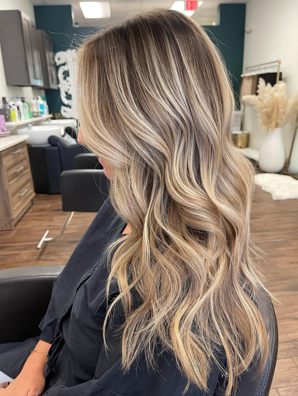 Dimensional Ash Blonde Balayage With Loose Waves