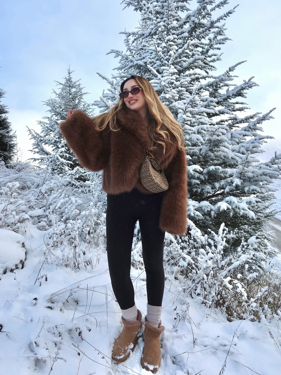 Faux Fur Jacket And Ugg Boots Winter Look