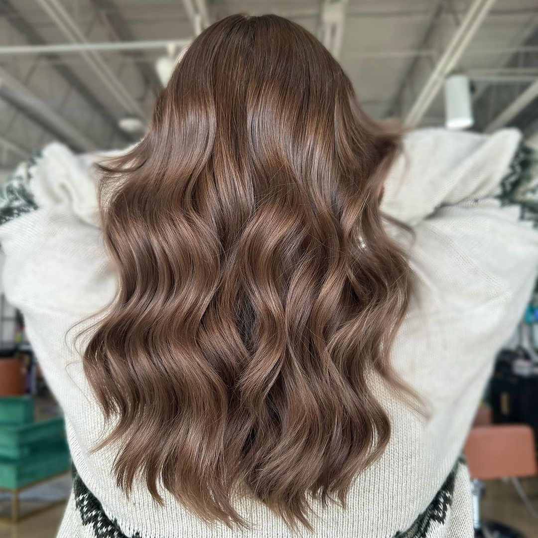 Glossy Chestnut Brown Waves With Soft Dimensional Highlights