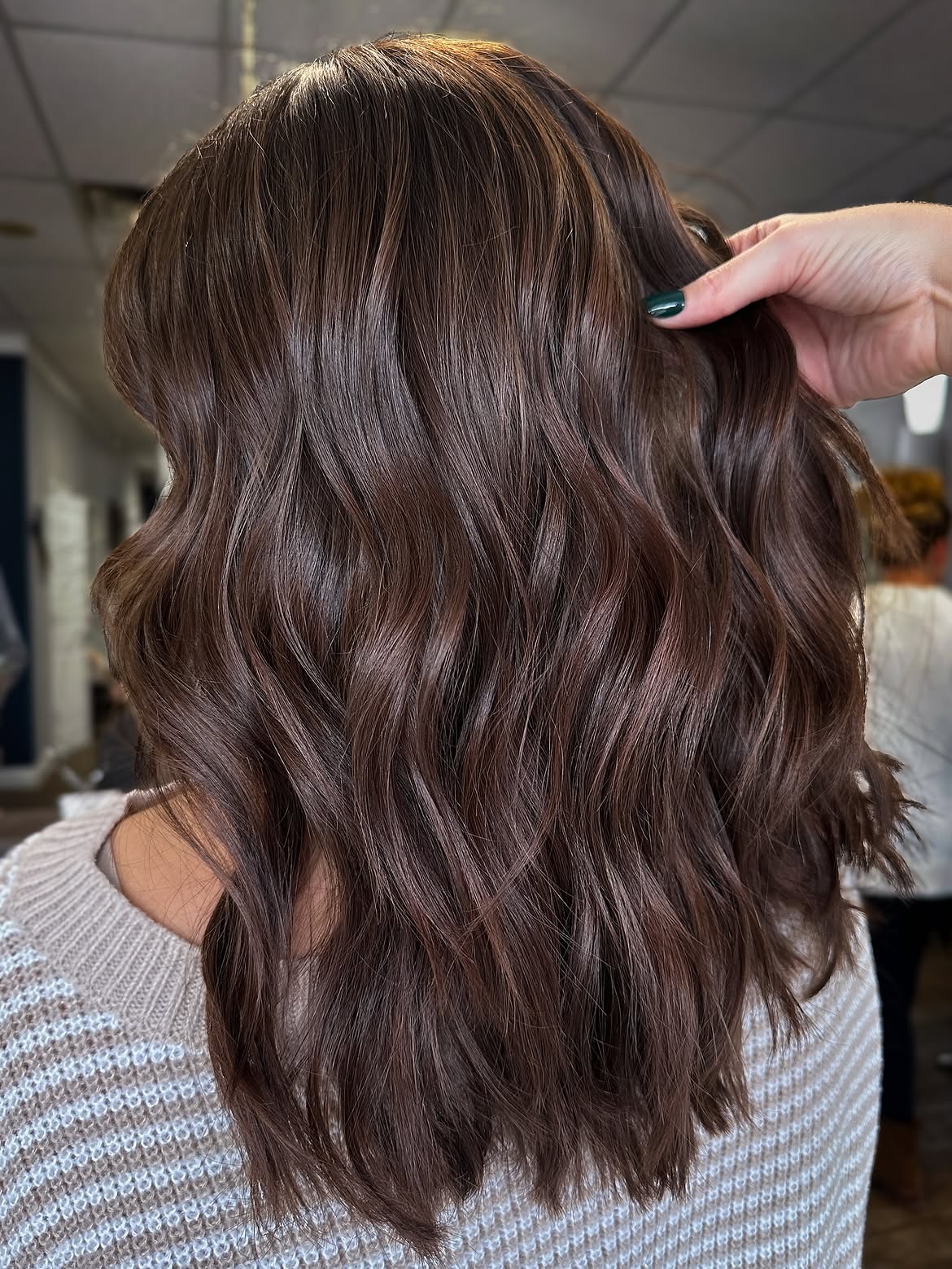Glossy Chocolate Brown Waves With Subtle Depth