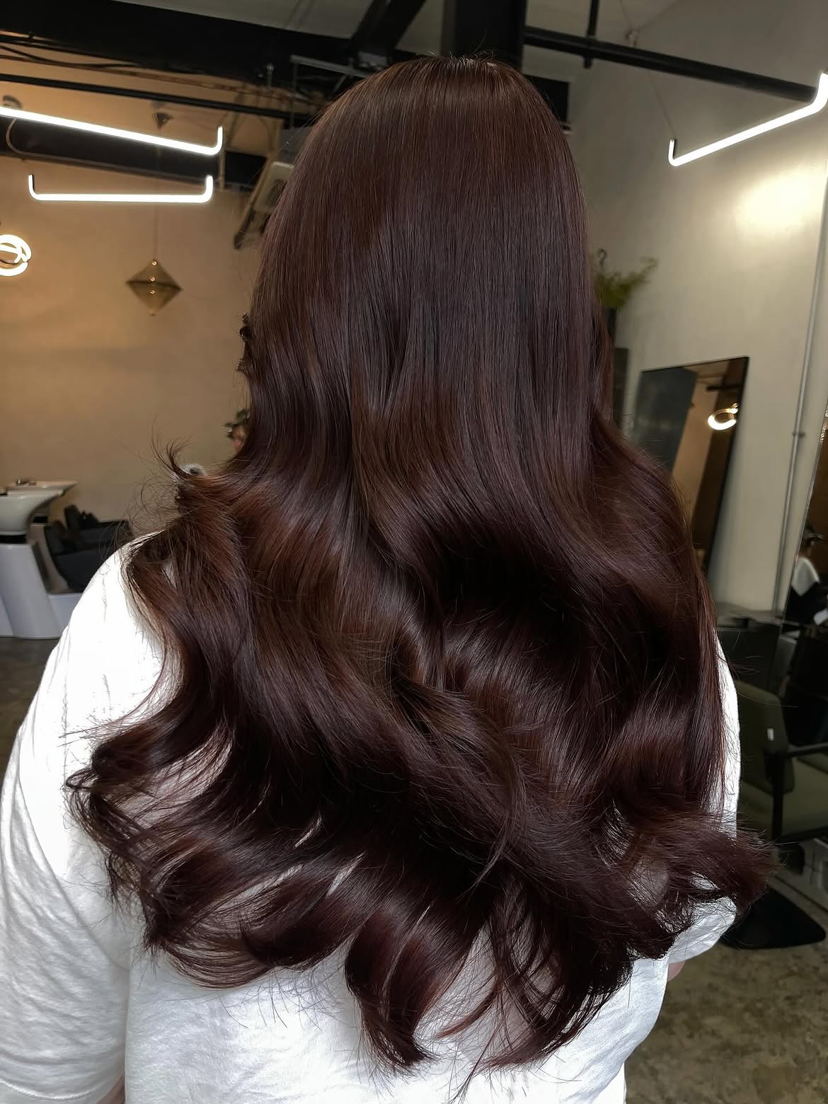 Glossy Espresso Long Layered Winter Waves