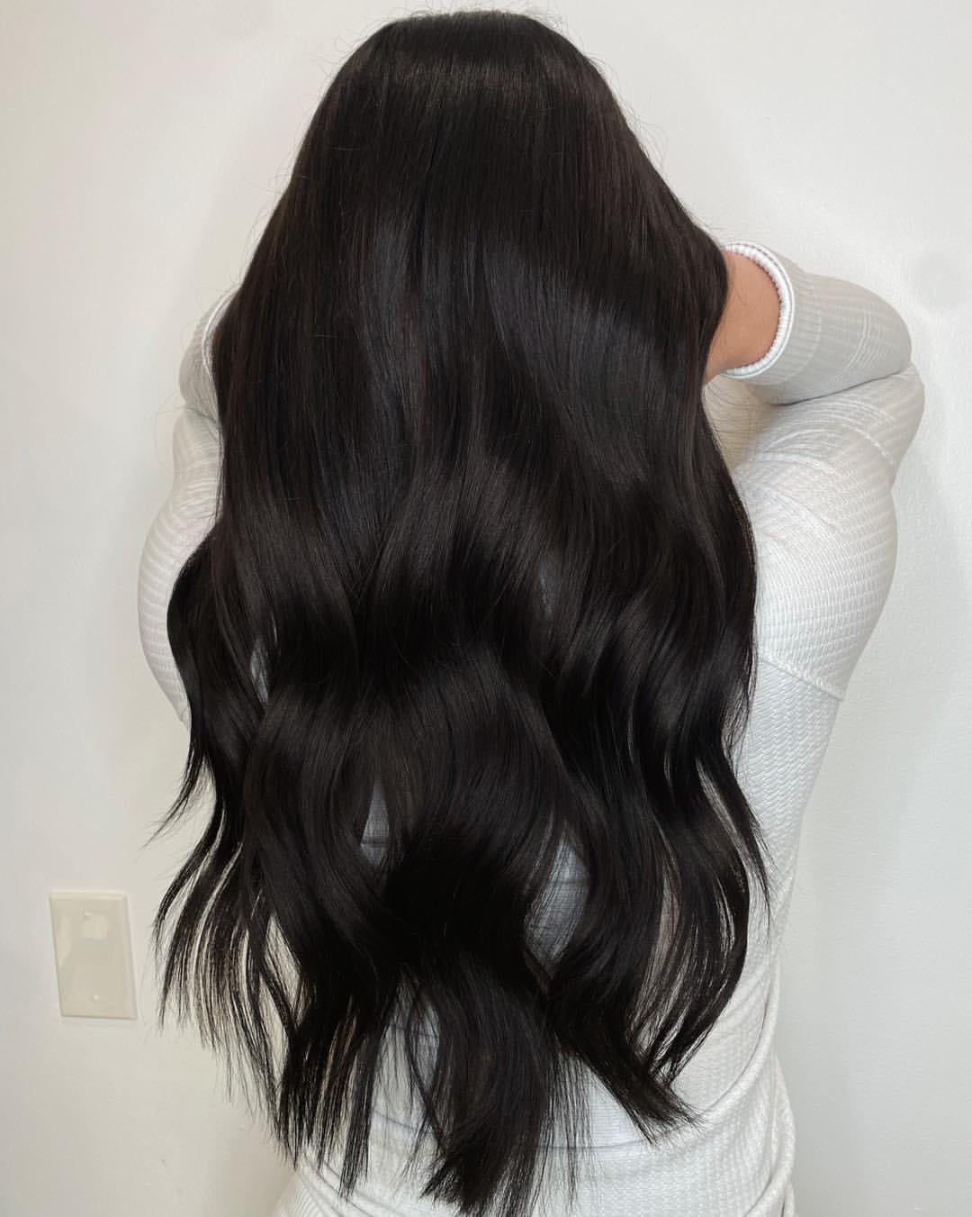 Glossy Long Espresso Waves With Soft Layers