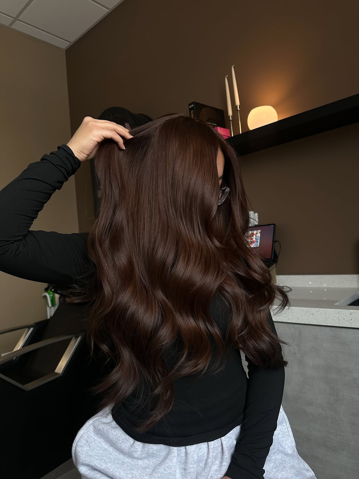 Luxurious Chocolate Brown Waves With Glossy Finish