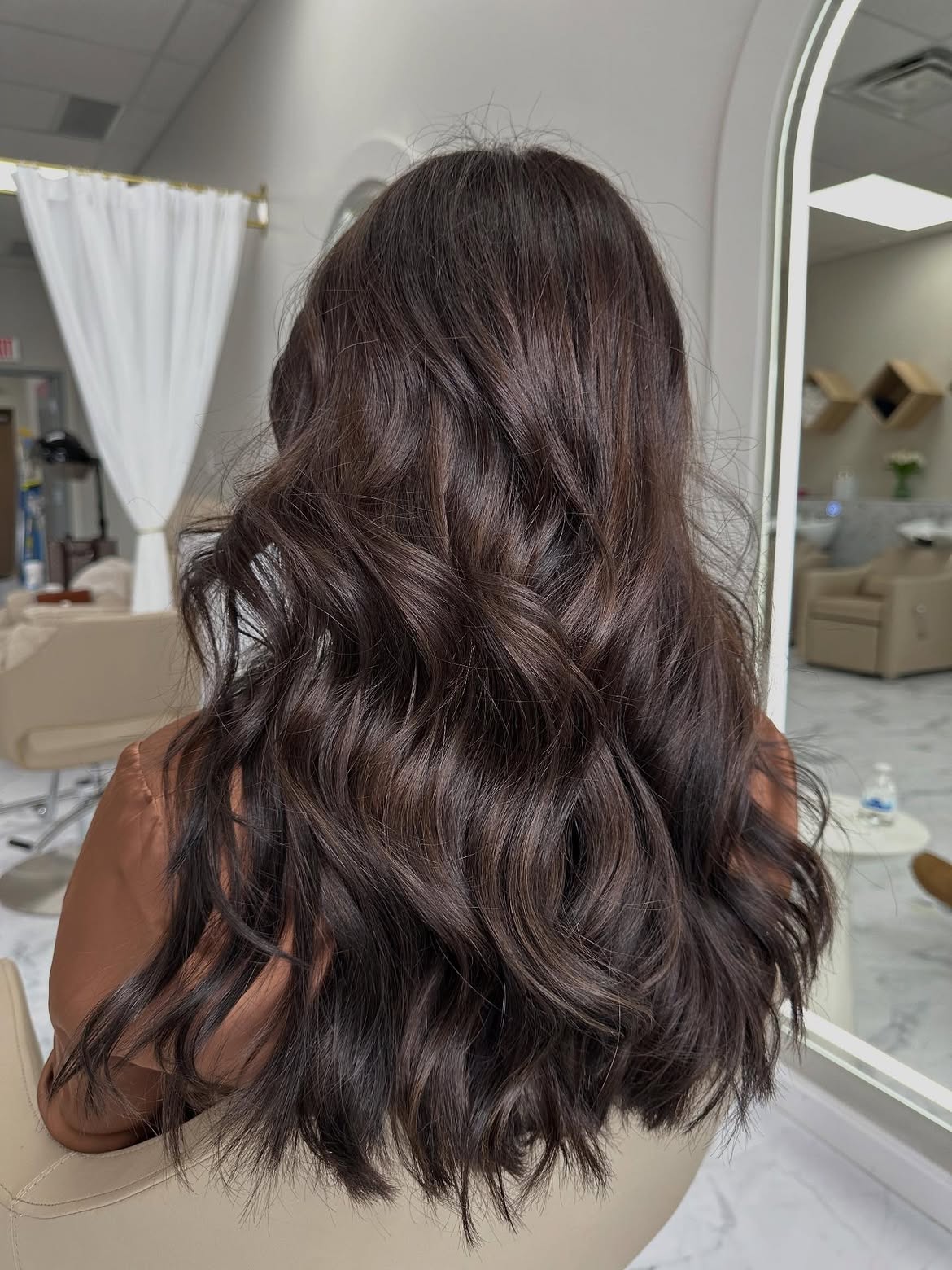 Luxurious Chocolate Brown Waves With Long Layers
