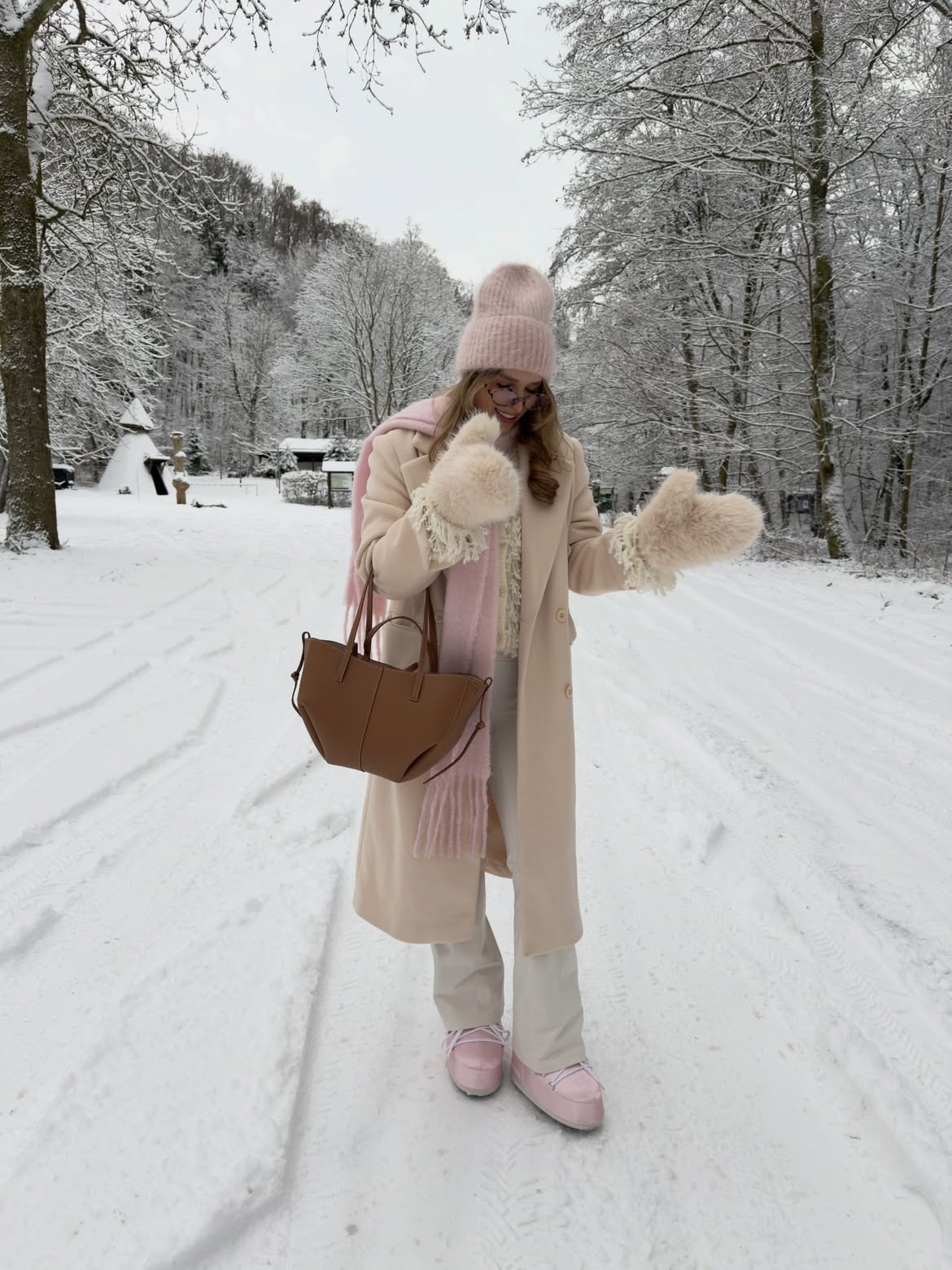Pastel Pink Winter Dream Coat Outfit