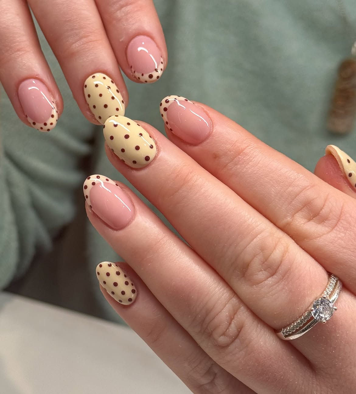 Pastel Polka Dot French Manicure