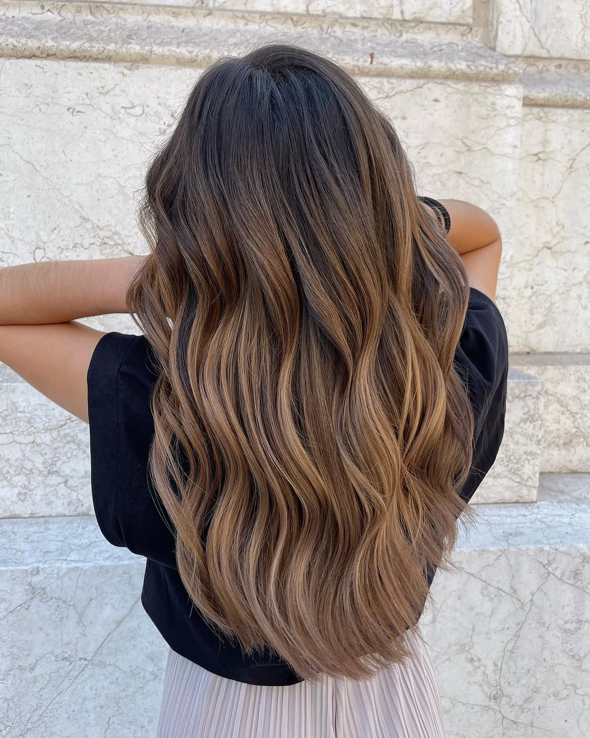 Rich Brunette Ombre With Soft Waves