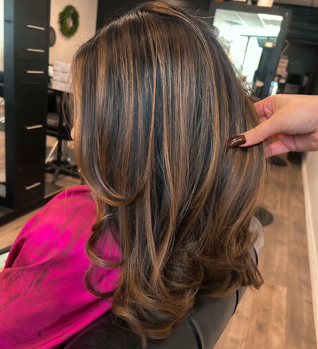 Rich Caramel Balayage With Polished Layered Ends