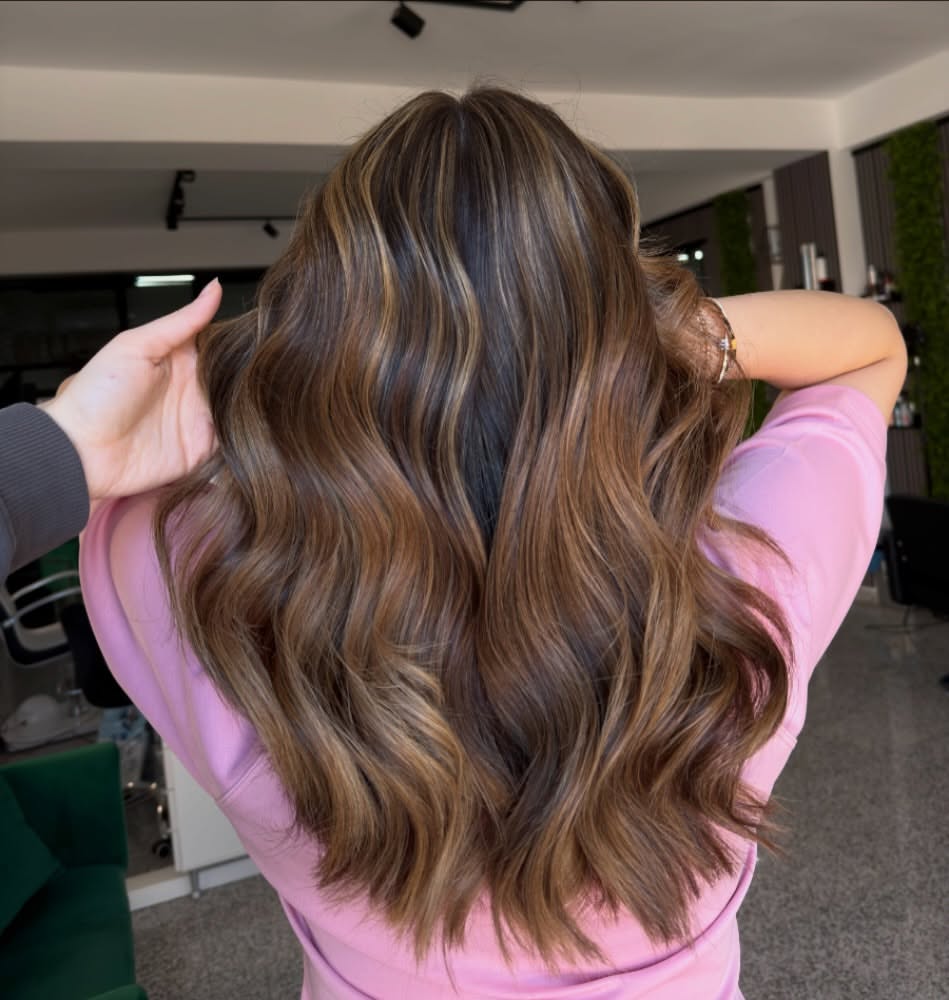 Rich Caramel Balayage With Soft Wavy Layers