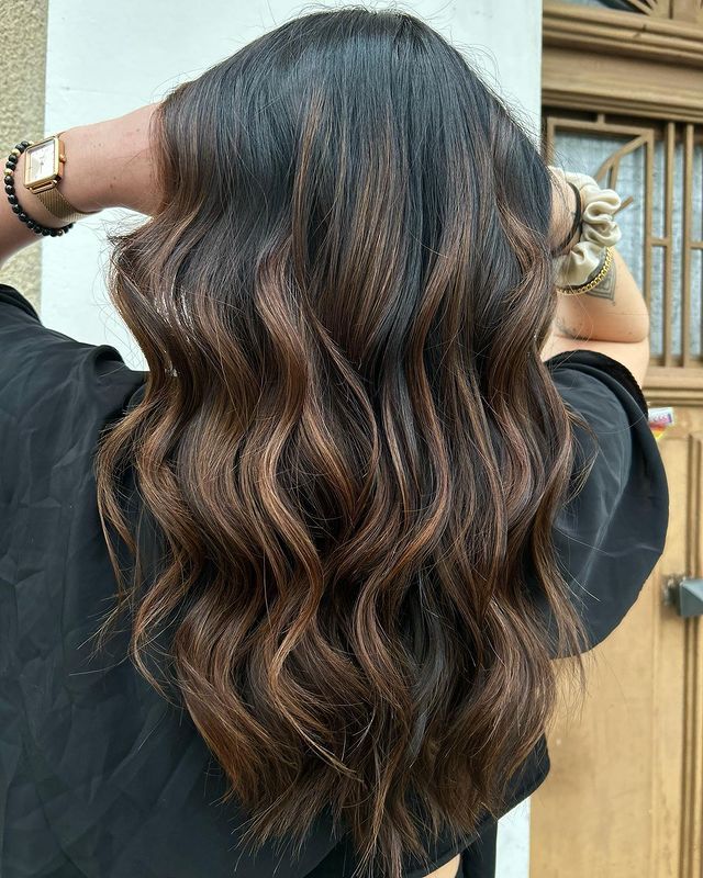Rich Chocolate Brown Ombre With Soft Waves