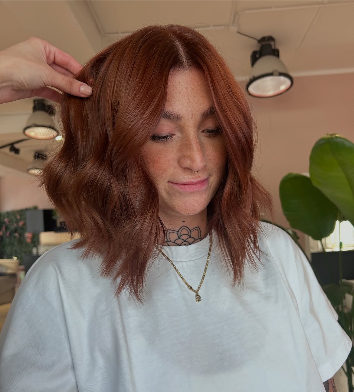 Rich Copper Brown Waves With Face-Framing Layers