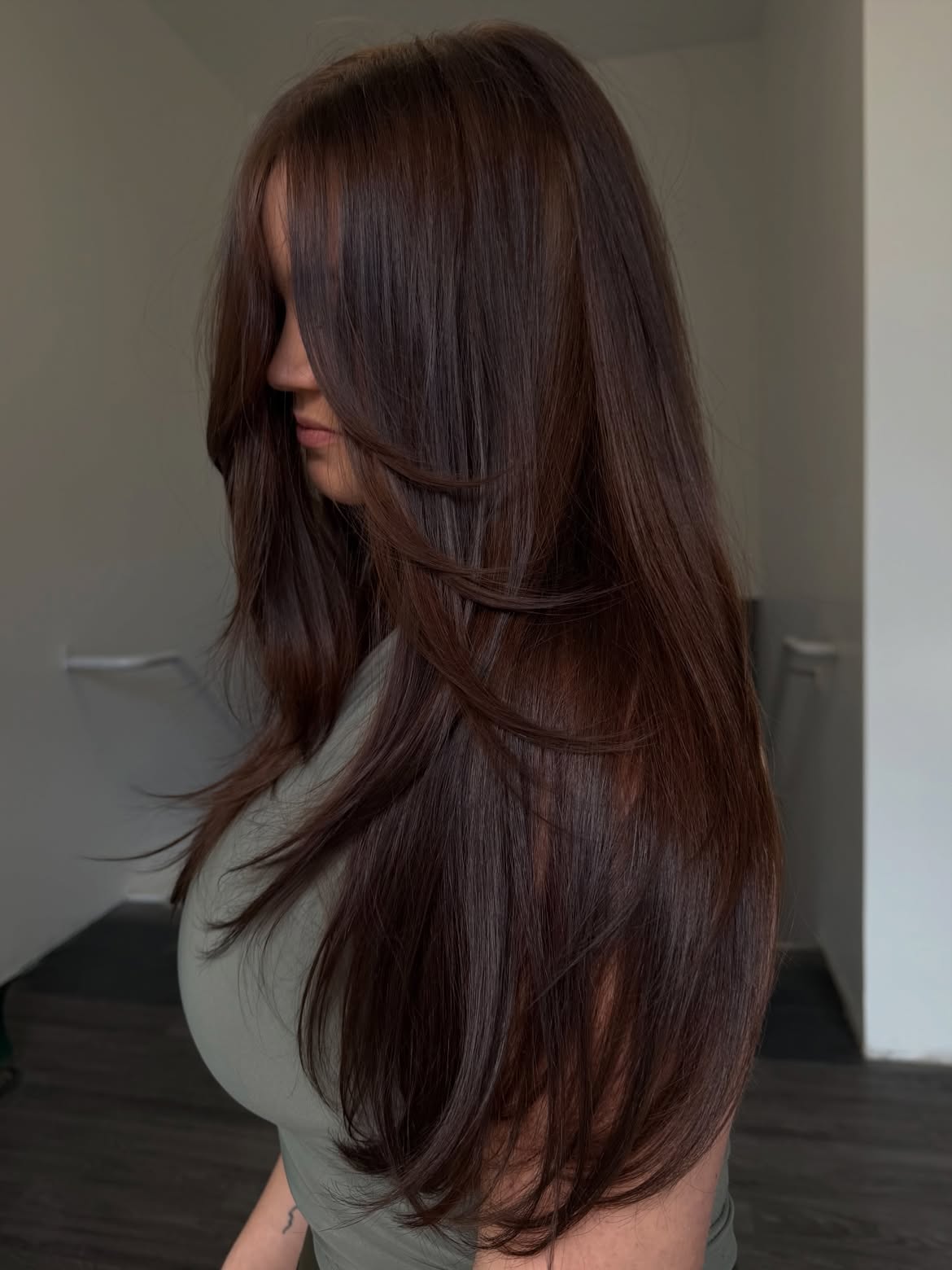 Rich Espresso Brown With Face-Framing Layers