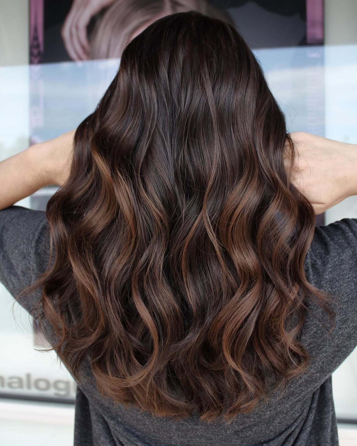 Rich Espresso Brown With Subtle Caramel Balayage