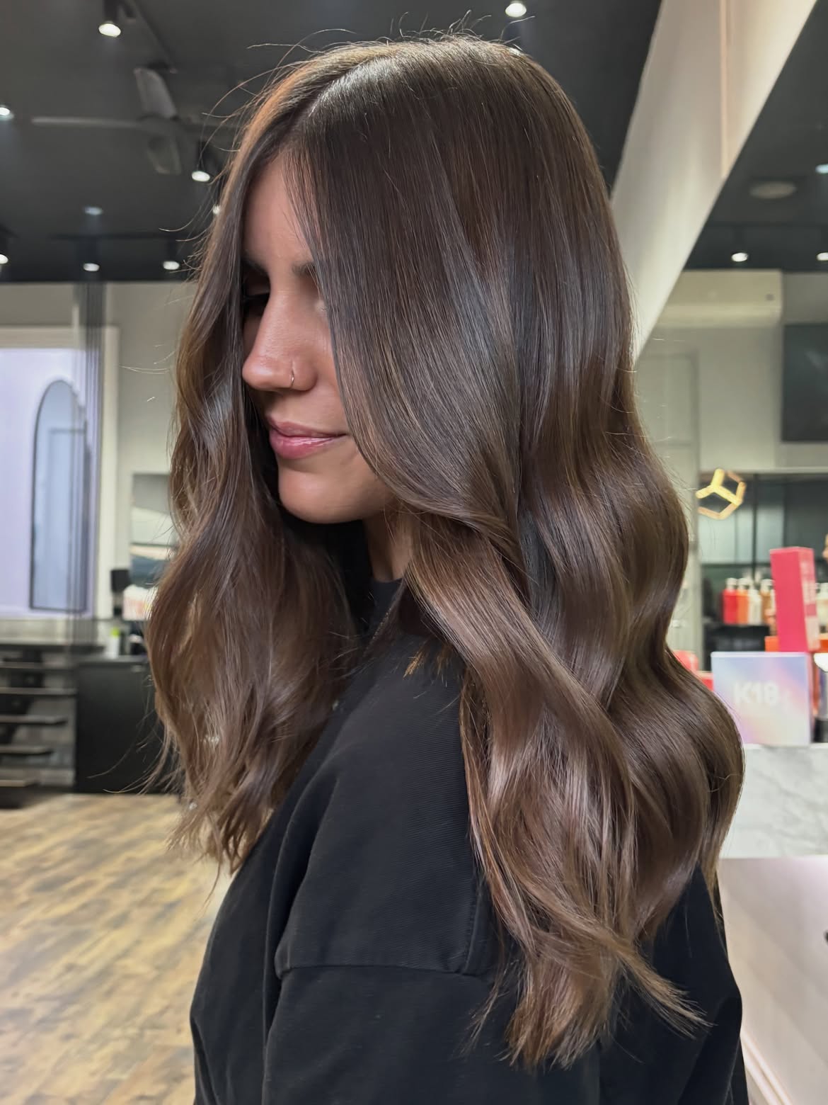 Rich Espresso Waves With Soft Face Framing Layers
