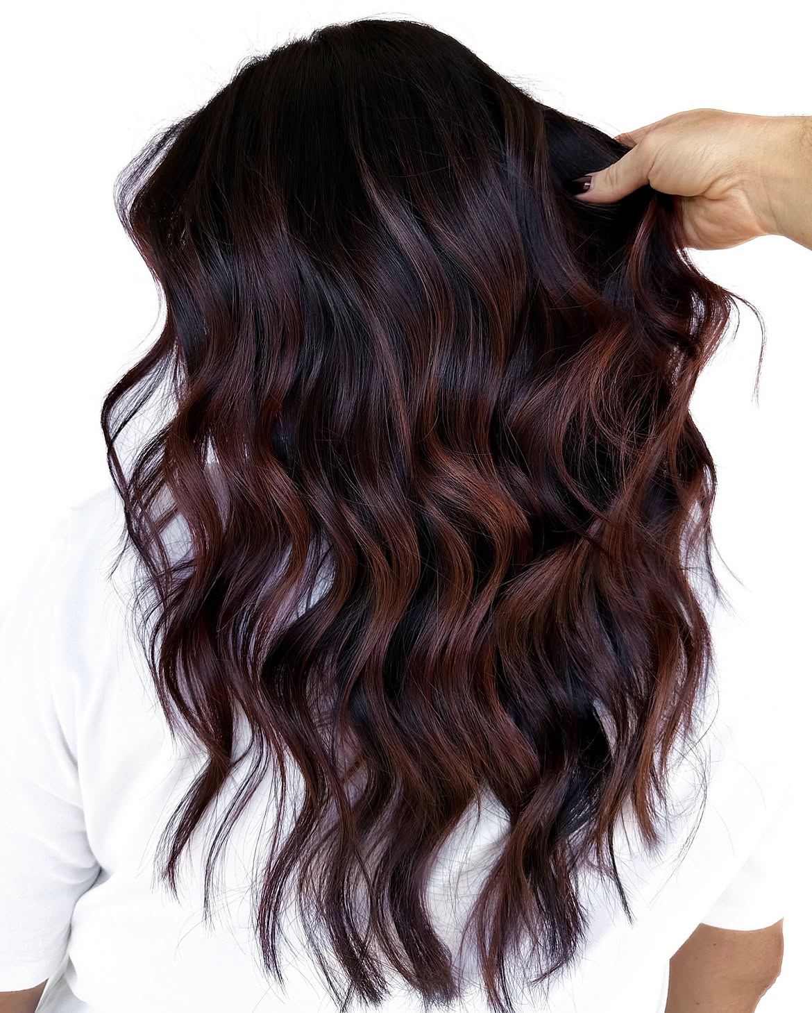 Rich Mahogany Red Velvet Waves