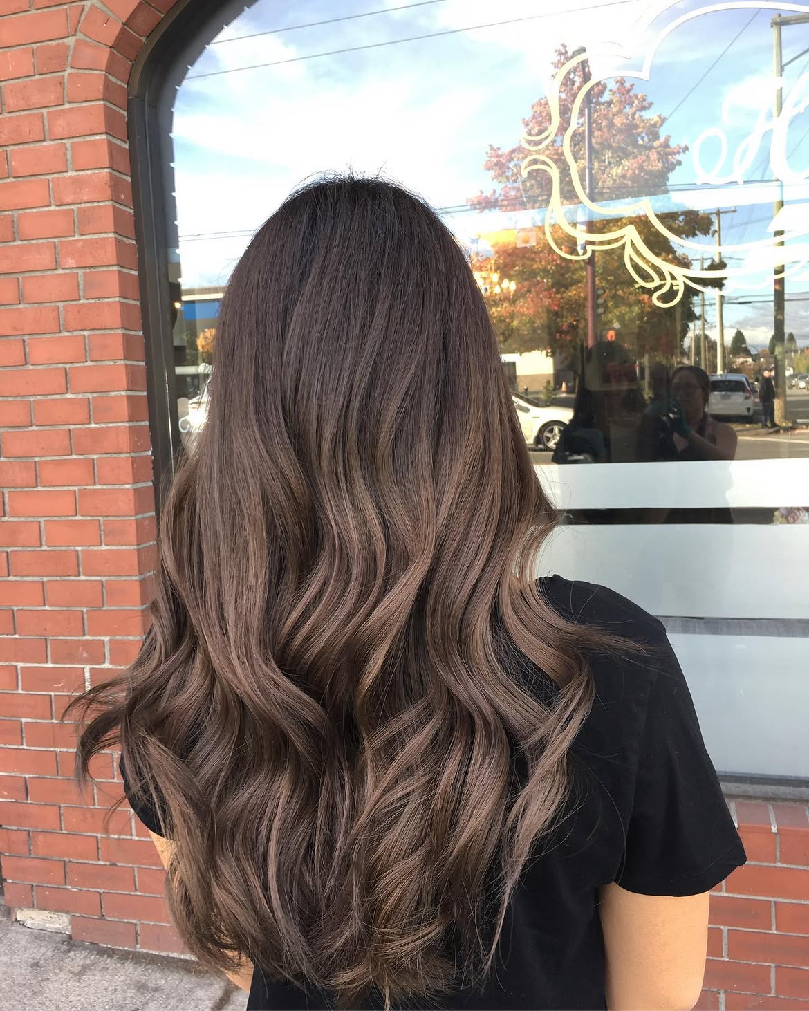 Rich Mushroom Brown Waves On Mid Back Length Hair
