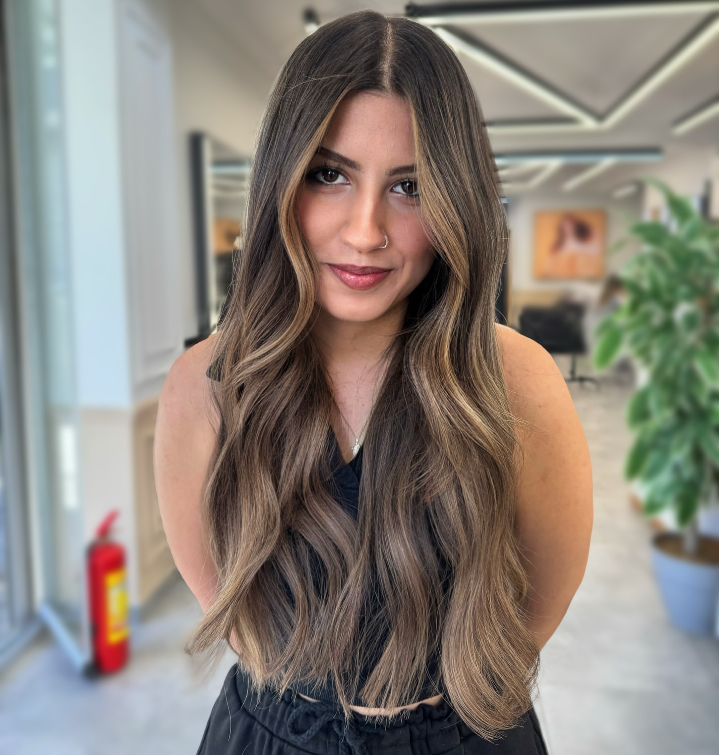 Soft Caramel Balayage With Face Framing Layers