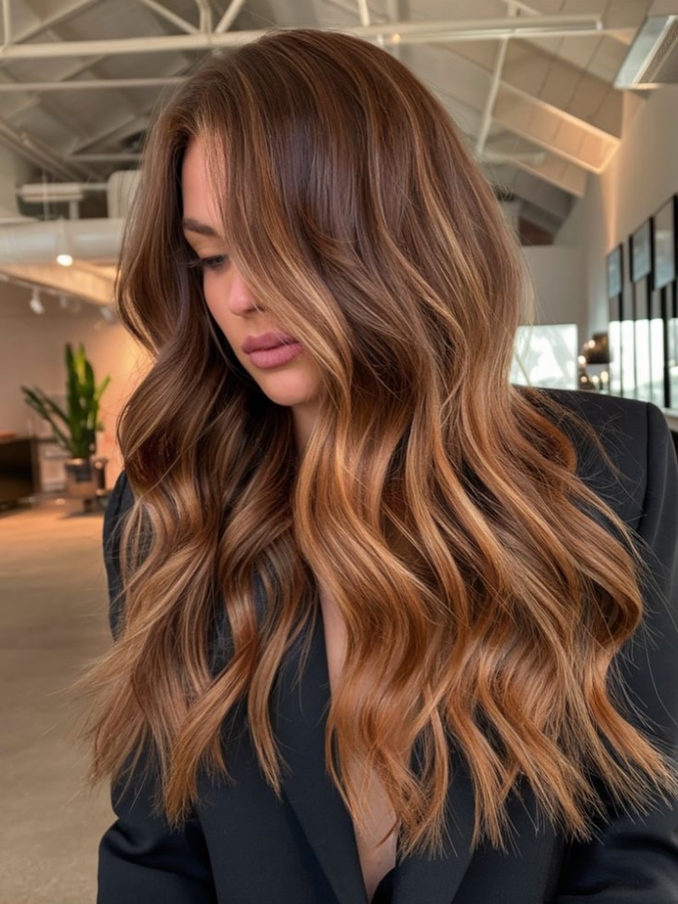 Soft Caramel Balayage With Long Face Framing Layers
