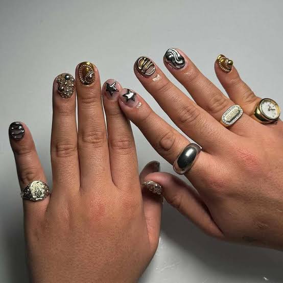 Short Square Nails with 3D Fruit and Floral Motifs Short Square Nails with 3D Fruit and Floral Motifs — 3D Nails