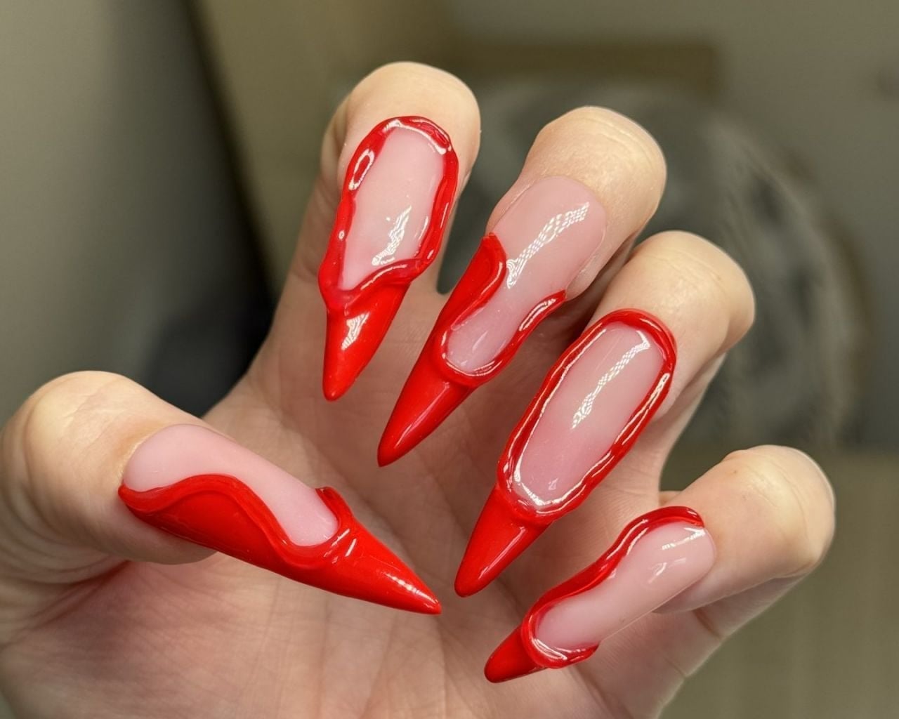 Long Almond Nails with 3D White and Pink Flowers Long Almond Nails with 3D White and Pink Flowers — 3D Nails