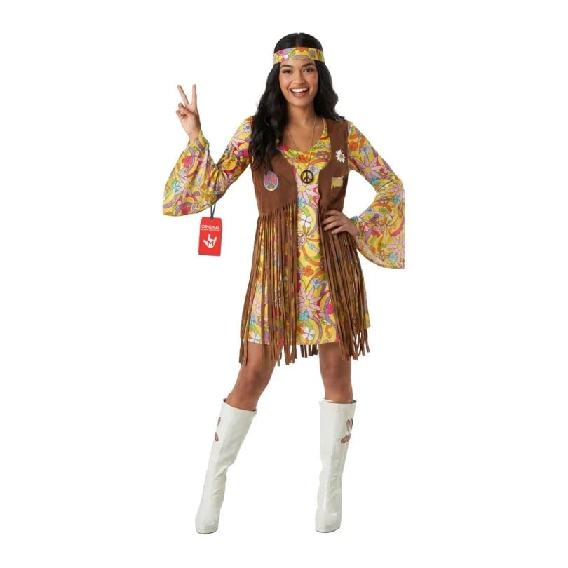 Floral Print Dress With Bell Sleeves And Fringed, Office-Safe Version Floral Print Dress With Bell Sleeves And Fringed, Office-Safe Version — 70s Outfits
