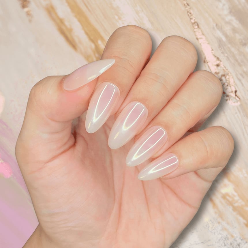Pearlescent Shift Medium Almond Chrome Pearlescent Shift Medium Almond Chrome — Acrylic Nails Almond