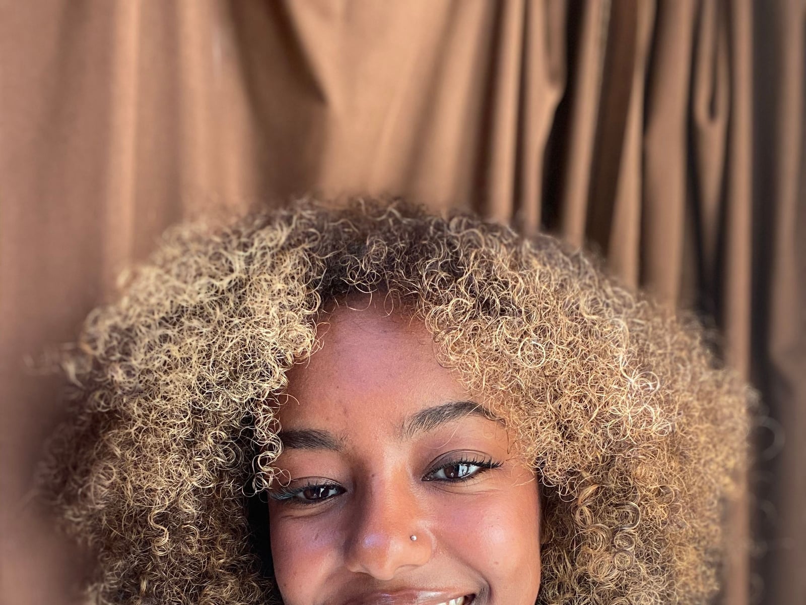 Mid-Back Afro With Blonde Highlights Mid-Back Afro With Blonde Highlights — Afro Hair