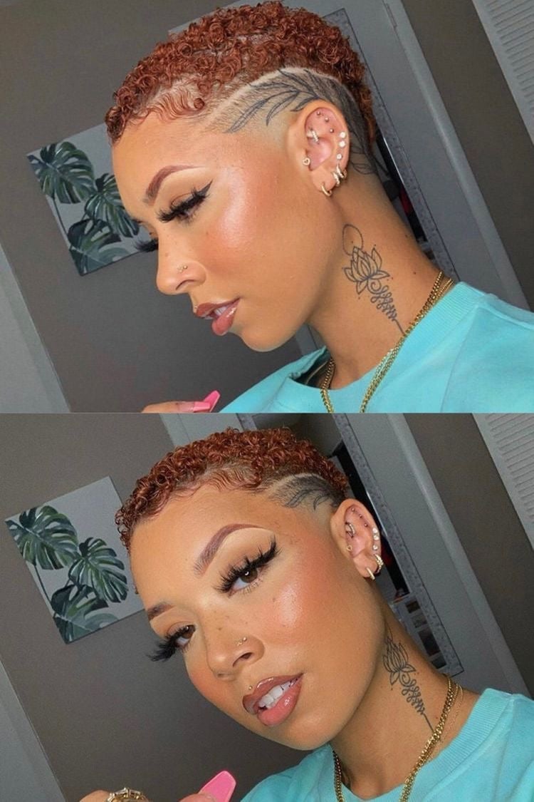 Short Afro With Copper Tones Short Afro With Copper Tones — Afro Hair