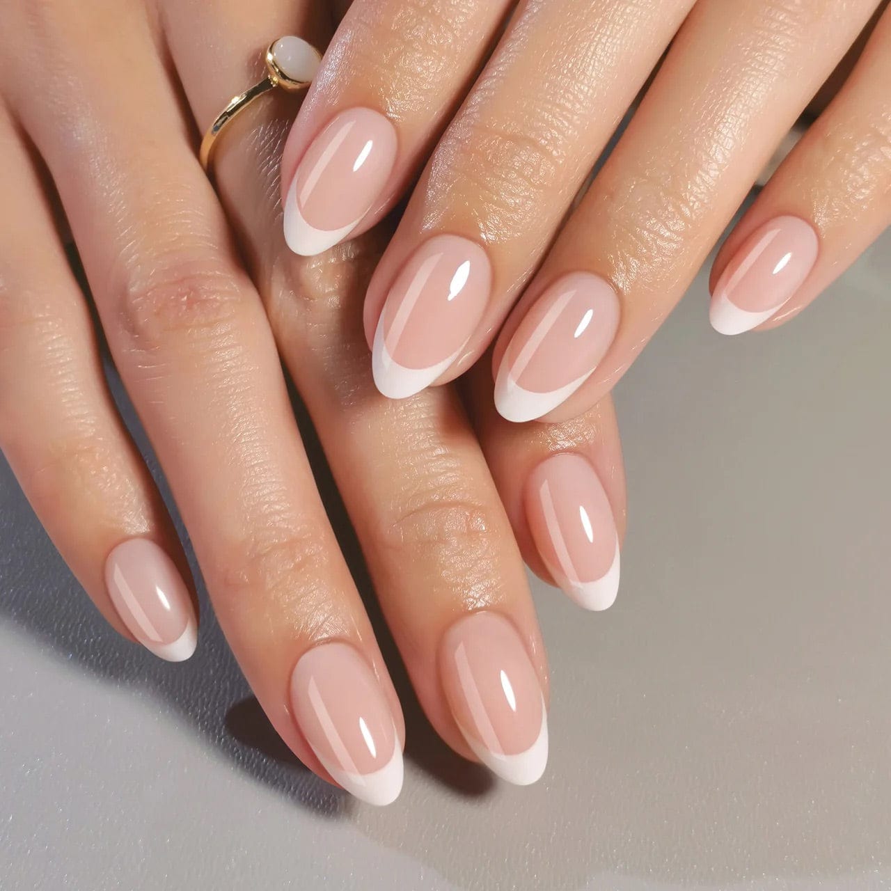 Classic Medium Almond French Manicure Classic Medium Almond French Manicure — Almond French Tip Nails