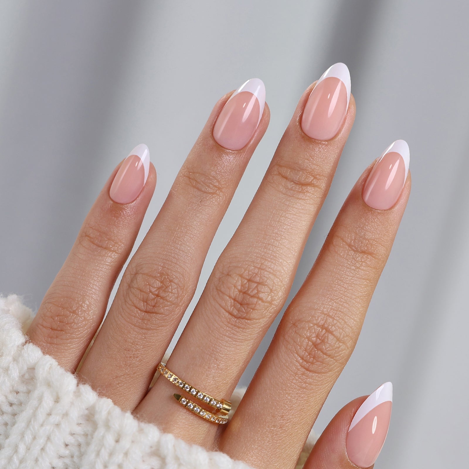 Perfect White French Pink Base Almond Perfect White French Pink Base Almond — Almond French Tip Nails
