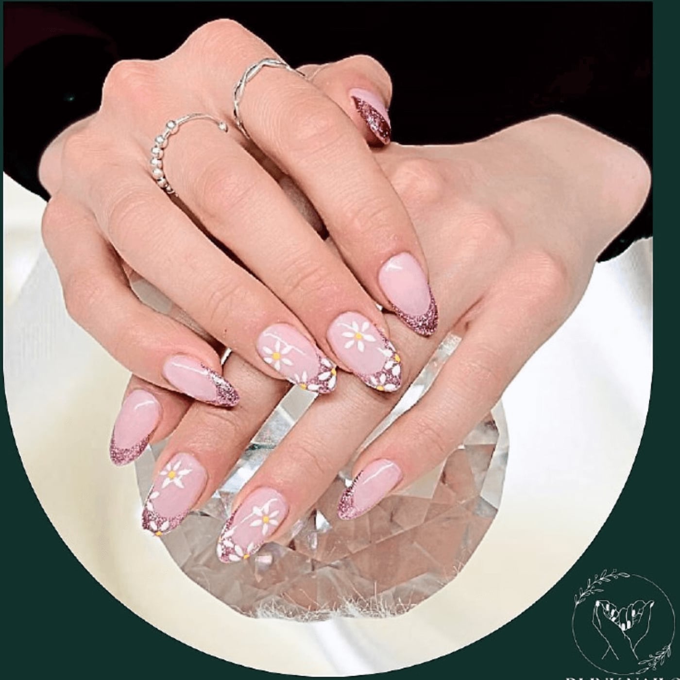 Sheer Nude Medium Almond Nails With Thin White French Tips Sheer Nude Medium Almond Nails With Thin White French Tips