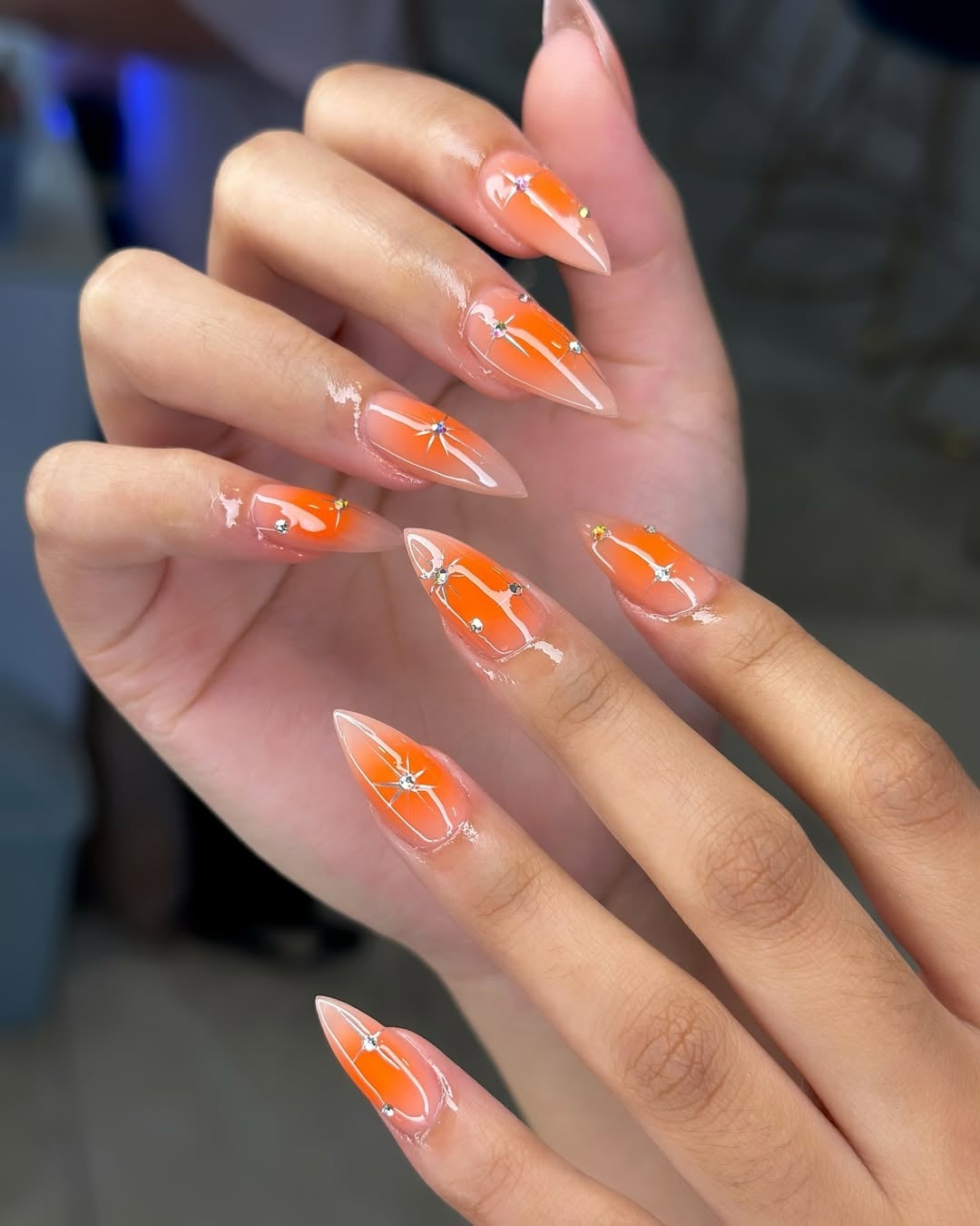 Milky White Iridescent Chrome Medium Almond Nails Milky White Iridescent Chrome Medium Almond Nails