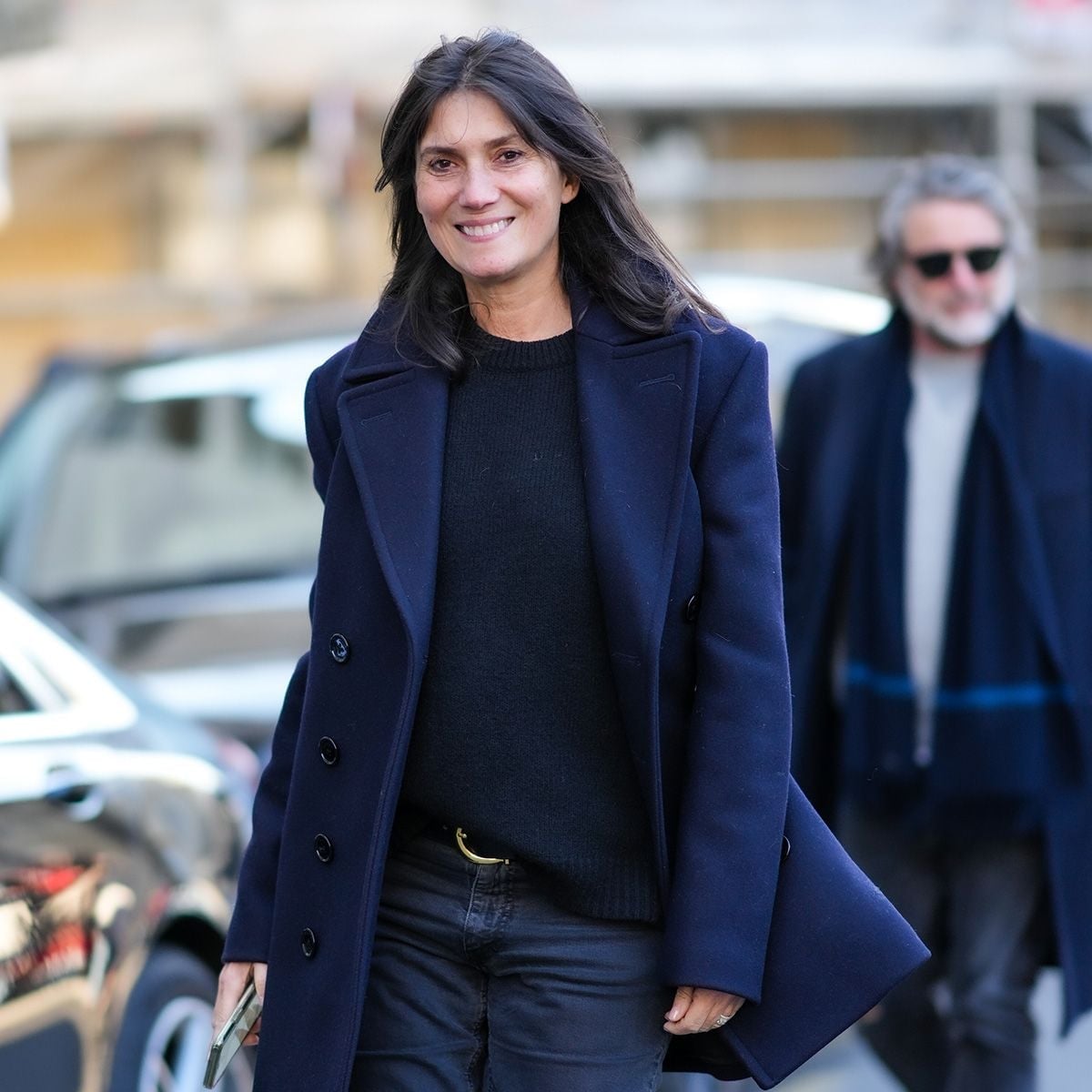 Navy Peacoat Over Black Sweater and Jeans Navy Peacoat Over Black Sweater and Jeans — Alt Style